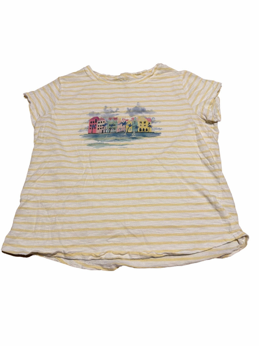 Talbots Yellow and White Striped Tee